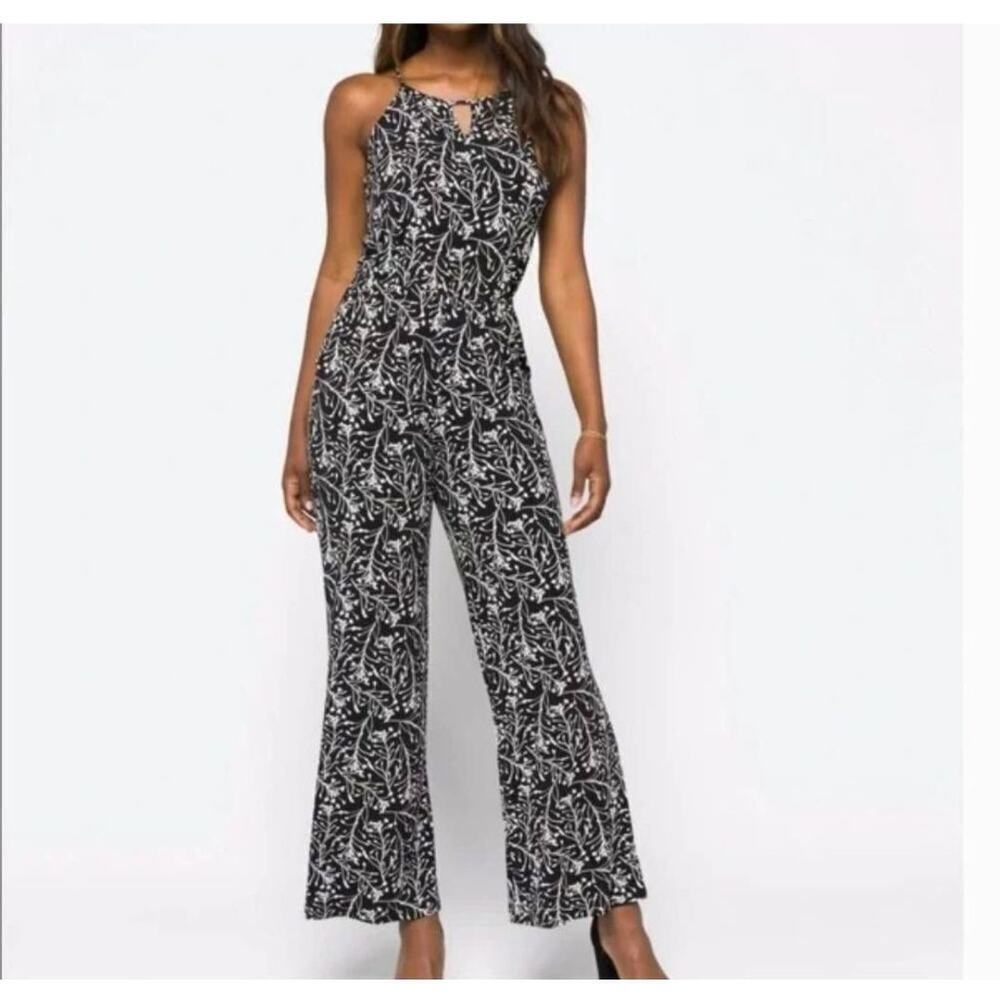 41 Hawthorn Lowry Jumpsuit Stitch Fix  floral ladies romper black Size Small